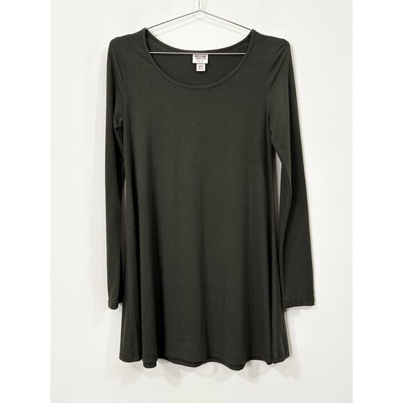 Mossimo Supply Co XS/TP Olive Green Knit Tunic Dress LS Soft A-Line Silhouette - Picture 1 of 9